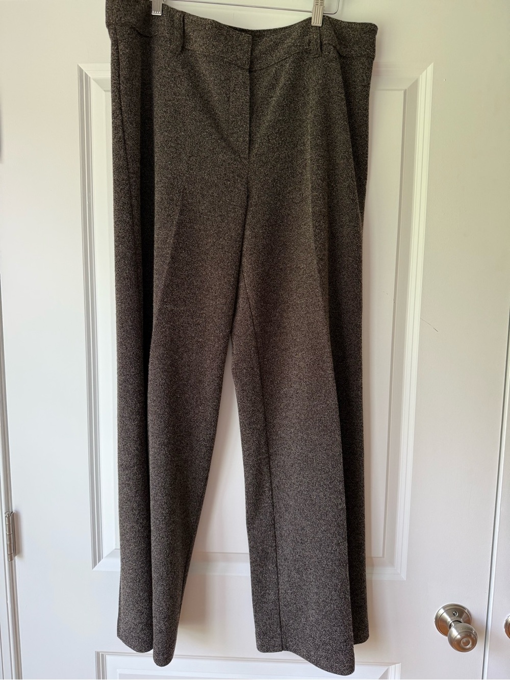 J.Jill Wide Leg Womens Dress Pants - Brown With Glitter Accent Detail, Size 18